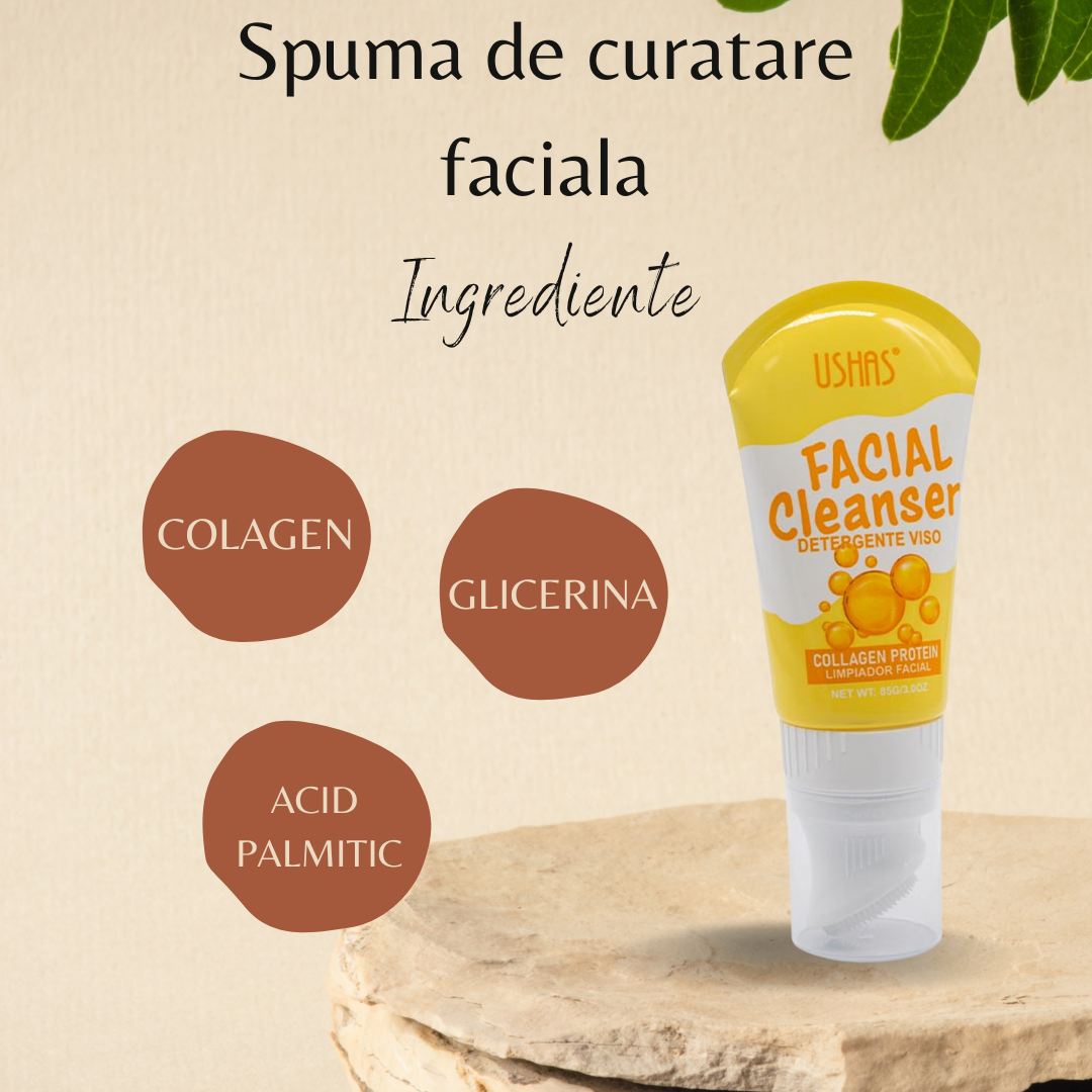 Spumă de curățare facială cu Colagen